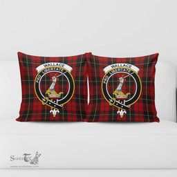 ScotsTee Shop Scottish Wallace Clan Crest Tartan Pillow/ Pillow Cover Tartan Accessories for Home