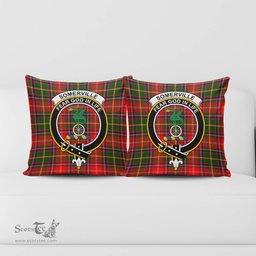ScotsTee Shop Scottish Somerville Modern Clan Crest Tartan Pillow/ Pillow Cover Tartan Accessories for Home