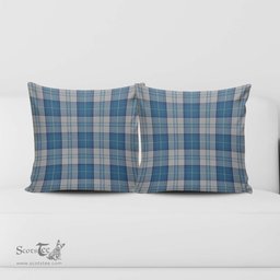 ScotsTee Shop Scottish Menzies Dress Blue and White Clan Tartan Pillow/ Pillow Cover Tartan Accessories for Home