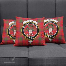ScotsTee Shop Scottish Ross Modern Clan Crest Tartan Pillow/ Pillow Cover Tartan Accessories for Home