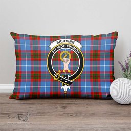 ScotsTee Shop Scottish Skirving Clan Crest Tartan Pillow/ Pillow Cover Tartan Accessories for Home