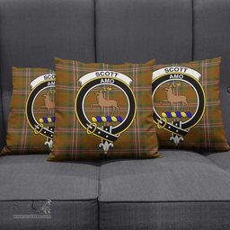 ScotsTee Shop Scottish Scott Brown Modern Clan Crest Tartan Pillow/ Pillow Cover Tartan Accessories for Home