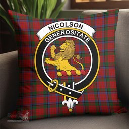 ScotsTee Shop Scottish Nicolson Clan Crest Tartan Pillow/ Pillow Cover Tartan Accessories for Home