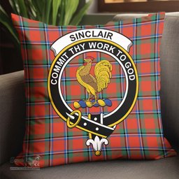 ScotsTee Shop Scottish Sinclair Ancient Clan Crest Tartan Pillow/ Pillow Cover Tartan Accessories for Home