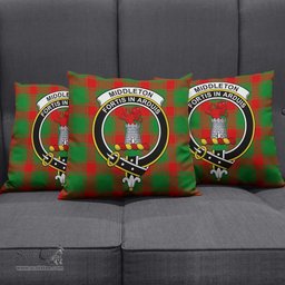 ScotsTee Shop Scottish Middleton Modern Clan Crest Tartan Pillow/ Pillow Cover Tartan Accessories for Home