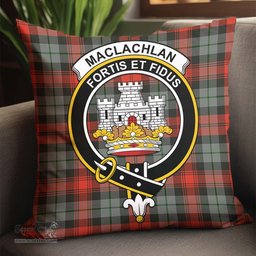 ScotsTee Shop Scottish MacLachlan Weathered Clan Crest Tartan Pillow/ Pillow Cover Tartan Accessories for Home