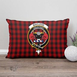 ScotsTee Shop Scottish MacLeod Black and Red Clan Crest Tartan Pillow/ Pillow Cover Tartan Accessories for Home