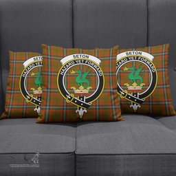 ScotsTee Shop Scottish Seton Hunting Modern Clan Crest Tartan Pillow/ Pillow Cover Tartan Accessories for Home