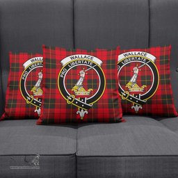 ScotsTee Shop Scottish Wallace Weathered Clan Crest Tartan Pillow/ Pillow Cover Tartan Accessories for Home