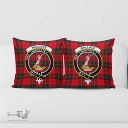 ScotsTee Shop Scottish Wallace Weathered Clan Crest Tartan Pillow/ Pillow Cover Tartan Accessories for Home