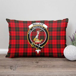 ScotsTee Shop Scottish Wallace Weathered Clan Crest Tartan Pillow/ Pillow Cover Tartan Accessories for Home