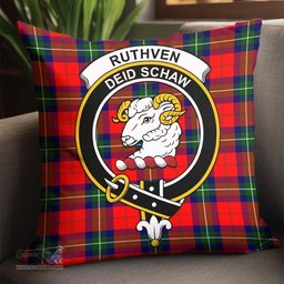 ScotsTee Shop Scottish Ruthven Modern Clan Crest Tartan Pillow/ Pillow Cover Tartan Accessories for Home