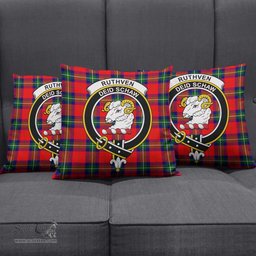 ScotsTee Shop Scottish Ruthven Modern Clan Crest Tartan Pillow/ Pillow Cover Tartan Accessories for Home