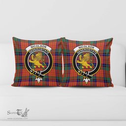 ScotsTee Shop Scottish Nicolson Ancient Clan Crest Tartan Pillow/ Pillow Cover Tartan Accessories for Home
