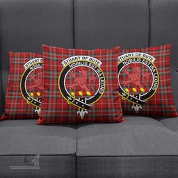 ScotsTee Shop Scottish Stuart of Bute Clan Crest Tartan Pillow/ Pillow Cover Tartan Accessories for Home