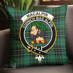 ScotsTee Shop Scottish MacAlpin Ancient Clan Crest Tartan Pillow/ Pillow Cover Tartan Accessories for Home