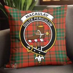 ScotsTee Shop Scottish MacAulay Ancient Clan Crest Tartan Pillow/ Pillow Cover Tartan Accessories for Home