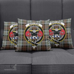 ScotsTee Shop Scottish MacLeod of Harris Weathered Clan Crest Tartan Pillow/ Pillow Cover Tartan Accessories for Home