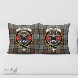 ScotsTee Shop Scottish MacLeod of Harris Weathered Clan Crest Tartan Pillow/ Pillow Cover Tartan Accessories for Home