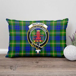 ScotsTee Shop Scottish Maitland Clan Crest Tartan Pillow/ Pillow Cover Tartan Accessories for Home