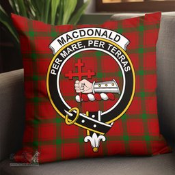 ScotsTee Shop Scottish MacDonald of Sleat Clan Crest Tartan Pillow/ Pillow Cover Tartan Accessories for Home