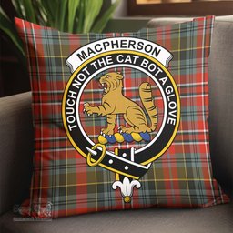 ScotsTee Shop Scottish MacPherson Weathered Clan Crest Tartan Pillow/ Pillow Cover Tartan Accessories for Home