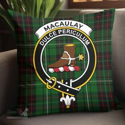 ScotsTee Shop Scottish MacAulay of Lewis Clan Crest Tartan Pillow/ Pillow Cover Tartan Accessories for Home