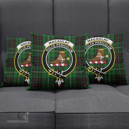 ScotsTee Shop Scottish MacAulay of Lewis Clan Crest Tartan Pillow/ Pillow Cover Tartan Accessories for Home