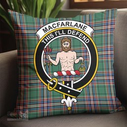 ScotsTee Shop Scottish MacFarlane Hunting Ancient Clan Crest Tartan Pillow/ Pillow Cover Tartan Accessories for Home