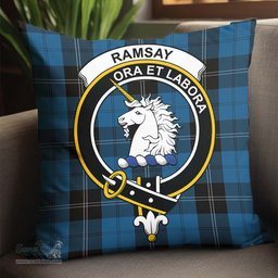 ScotsTee Shop Scottish Ramsay Blue Hunting Clan Crest Tartan Pillow/ Pillow Cover Tartan Accessories for Home