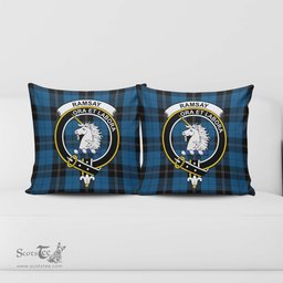 ScotsTee Shop Scottish Ramsay Blue Hunting Clan Crest Tartan Pillow/ Pillow Cover Tartan Accessories for Home