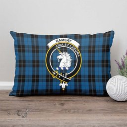 ScotsTee Shop Scottish Ramsay Blue Hunting Clan Crest Tartan Pillow/ Pillow Cover Tartan Accessories for Home