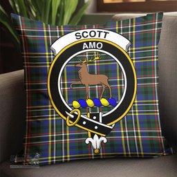 ScotsTee Shop Scottish Scott Green Modern Clan Crest Tartan Pillow/ Pillow Cover Tartan Accessories for Home