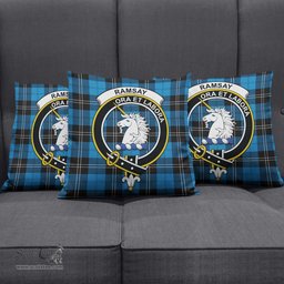ScotsTee Shop Scottish Ramsay Blue Ancient Clan Crest Tartan Pillow/ Pillow Cover Tartan Accessories for Home