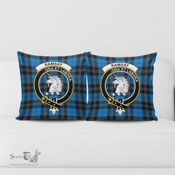 ScotsTee Shop Scottish Ramsay Blue Ancient Clan Crest Tartan Pillow/ Pillow Cover Tartan Accessories for Home