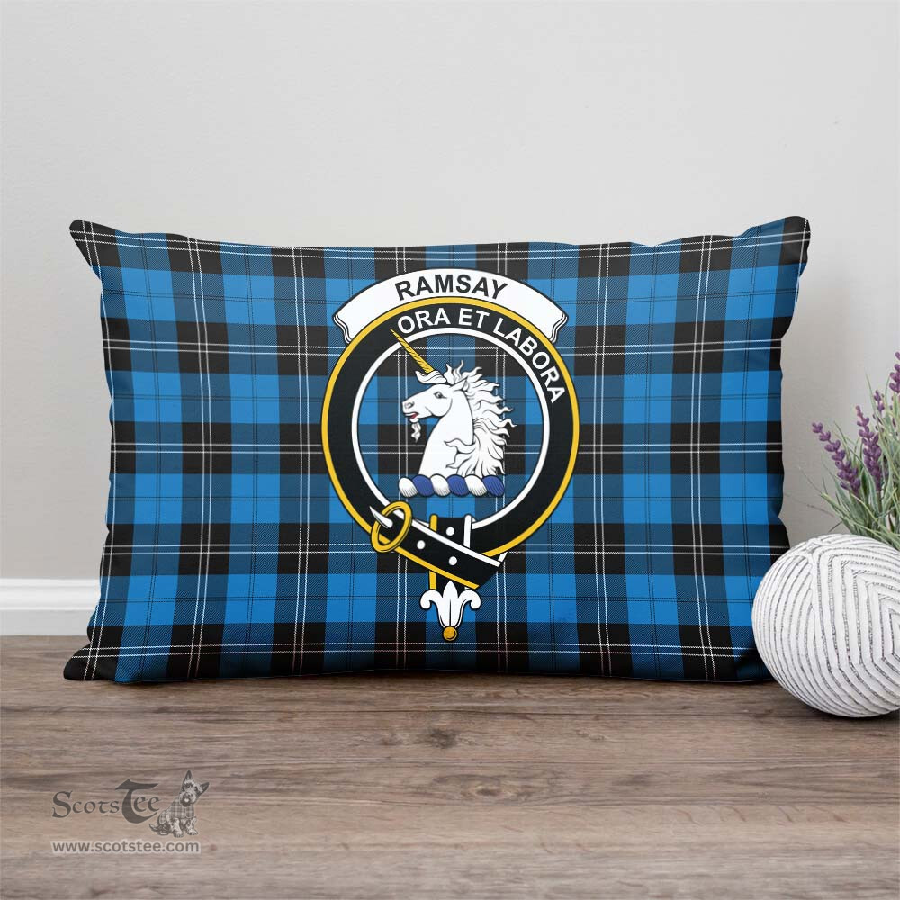ScotsTee Shop Scottish Ramsay Blue Ancient Clan Crest Tartan Pillow/ Pillow Cover Tartan Accessories for Home