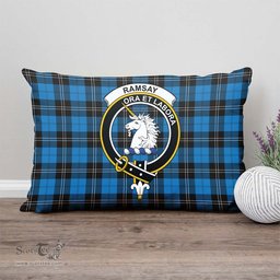 ScotsTee Shop Scottish Ramsay Blue Ancient Clan Crest Tartan Pillow/ Pillow Cover Tartan Accessories for Home