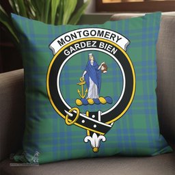 ScotsTee Shop Scottish Montgomery Ancient Clan Crest Tartan Pillow/ Pillow Cover Tartan Accessories for Home
