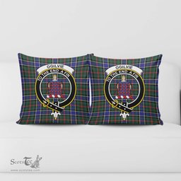 ScotsTee Shop Scottish Ogilvie (Ogilvy) Hunting Modern Clan Crest Tartan Pillow/ Pillow Cover Tartan Accessories for Home