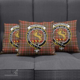 ScotsTee Shop Scottish MacIntosh Hunting Weathered Clan Crest Tartan Pillow/ Pillow Cover Tartan Accessories for Home