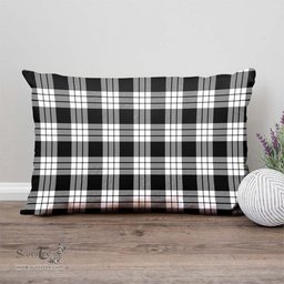 ScotsTee Shop Scottish MacFarlane Black White Clan Tartan Pillow/ Pillow Cover Tartan Accessories for Home