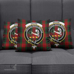 ScotsTee Shop Scottish Skene of Cromar Black Clan Crest Tartan Pillow/ Pillow Cover Tartan Accessories for Home