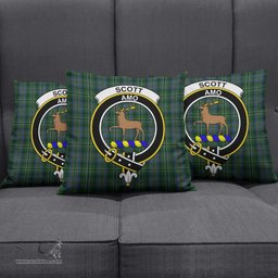 ScotsTee Shop Scottish Scott Hunting Clan Crest Tartan Pillow/ Pillow Cover Tartan Accessories for Home