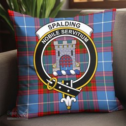 ScotsTee Shop Scottish Spalding Clan Crest Tartan Pillow/ Pillow Cover Tartan Accessories for Home