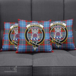 ScotsTee Shop Scottish Spalding Clan Crest Tartan Pillow/ Pillow Cover Tartan Accessories for Home