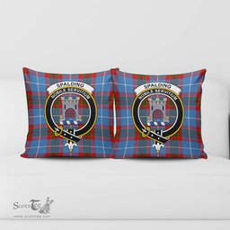 ScotsTee Shop Scottish Spalding Clan Crest Tartan Pillow/ Pillow Cover Tartan Accessories for Home