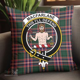 ScotsTee Shop Scottish MacFarlane Hunting Modern Clan Crest Tartan Pillow/ Pillow Cover Tartan Accessories for Home