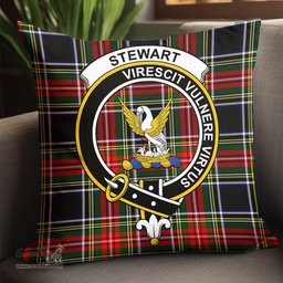 ScotsTee Shop Scottish Stewart Black Clan Crest Tartan Pillow/ Pillow Cover Tartan Accessories for Home
