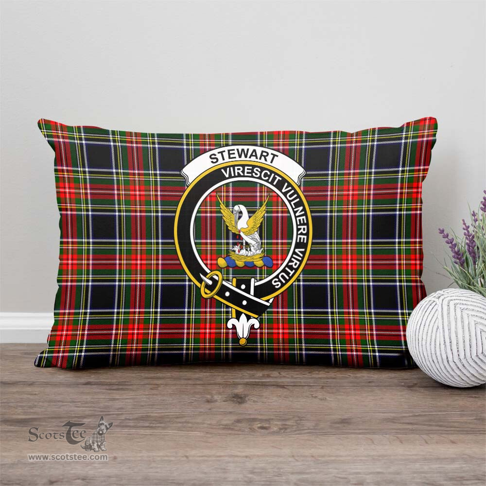 ScotsTee Shop Scottish Stewart Black Clan Crest Tartan Pillow/ Pillow Cover Tartan Accessories for Home