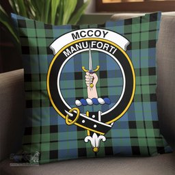ScotsTee Shop Scottish McCoy Ancient Clan Crest Tartan Pillow/ Pillow Cover Tartan Accessories for Home